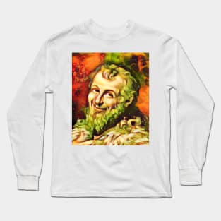 Democritus Snow Portrait | Democritus Artwork 12 Long Sleeve T-Shirt